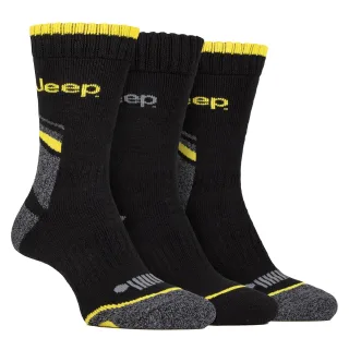 Herren Heavy Duty Work Socken mit Arch Support | Jeep | Full Cushion High Performance Cotton Boot Socken mit verstärkter Ferse und Spitze - Schwarz / Charcoal