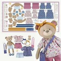 kullaloo Stoff - Cut & Sew Panel "DRESS ME BESTIE" BETSY BÄR (80 x155 cm)