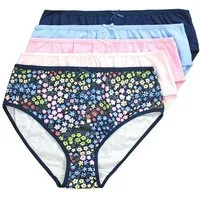 Ulla Popken Midislip Midislips 5er-Pack Blüten/ einfarbig