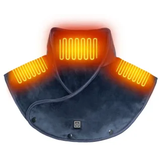 TENGOO 3-Zone Heated Scarf Neck and Shoulder Heated Pad Soft Fabric Rapid Heat 3 Adjustable Temperature Electric Heated