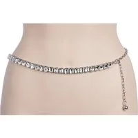 Cassandra Accessoires Kettengürtel Damen Taillenkette Silber - mit funkelnden Straßsteinen