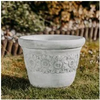 gartendekoparadies.de Pflanzkübel Pflanzgefäß, Blumentopf, Motiv Sonnenblume, H. 27 cm, 11 Liter, 12 kg, Frostsicher