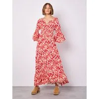 Apricot Maxikleid Swirl Smock Maxikleid mit Rüschenärmeln