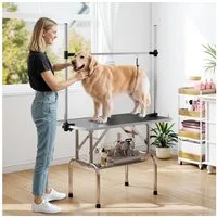 PawHut Hundeschermaschine Tierpflegetisch, Schertisch, höhenverstellbar, Pflegetisch, für Innenbereich, Schwarz
