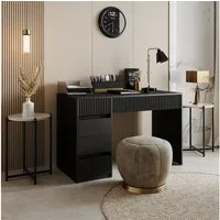 Vicco Schreibtisch Omira, Schwarz, 120 x 55 cm mit 5 Schubladen (1-St)