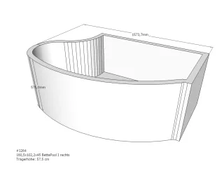 Neuesbad Wannenträger für Bette Pool I 161x102 re SW13618