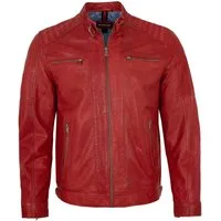Maddox Lederjacke Mason MADDOX - Herren Lederjacke Lammnappa oxblood rot