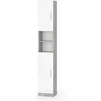 Vicco Hochschrank Luis, Weiß/Beton, 32 x 190 cm (1-St)