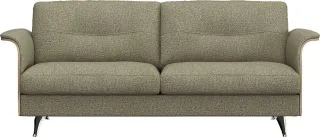 FLEXLUX 2,5-Sitzer "Glow Sofa, Couch," Premium-Sitz: Kaltschaum & Federkern, Arml. geölte Eiche, Fuß Alu