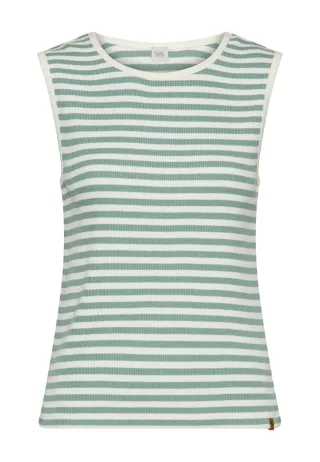 camel active - Top mit Rundhalsausschnitt jade/milk white - Gr. - XS