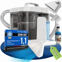 Grenintol Teppichreinigungsgerät 25kPA Waschsauger,Teppichreiniger,Tragbarerer Polsterreiniger Gerät, 600 W, 1,45 l Frischwassertank + 1,6 l Schmutzwassertank, tragbarer Nasssauger & Fleckenreiniger mit 2-Tank-System, reinigt gründlich Polster, Teppi