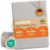 leevitex® Spannbettlaken in verschiedenen Größen und Farben, Jersey aus 100% Baumwolle, Jersey, Gummizug: rundum, (1 Stück), für Kinder- & Standardmatratzen, OEKO-TEX® STANDARD 100 zertifiziert