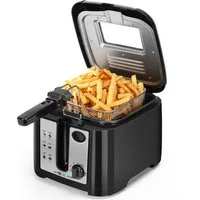 Aigostar Fritteuse 2,5 L mit Sichtfenster, BPA-frei, Temperaturregelung (130-190 °C), 1650 W, Hochleistungsfritteuse, schnelles Frittieren, Temperaturregulierung