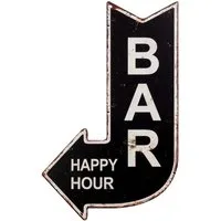 Moritz Metallschild Blechschild Bar Happy Hours schwarz, (Einzeln), 20 x 25cm Vintage Retro Deko Schild Metallschild Wandbild Schild