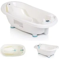 Moni Babybadewanne Set Bubble, Thermometer, Sitz, Duschgel- und Shampoospender, Badewanne mit Sitz