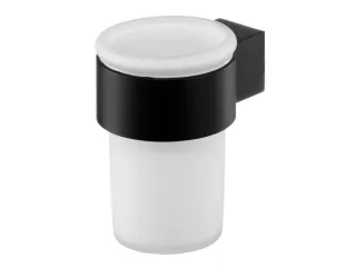 Neuesbad Futura black Becherhalter mit Becher, Farbe: schwarz matt 02959