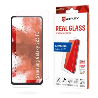 Displex Schutzglas 2D/ Clear (10H) für Samsung Galaxy S23 FE Eco-Montagerahmen Tempered Glas kratzer-resistente Schutzfolie hüllenfreundlich