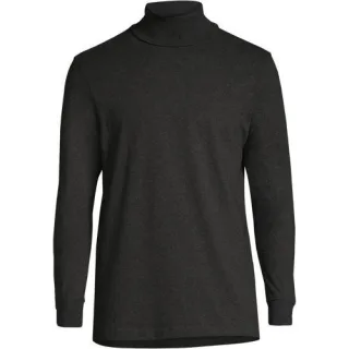 Super-T Rollkragenshirt für Herren, Classic Fit, Herren, size: regular, Schwarz, Baumwolle, by Lands' End