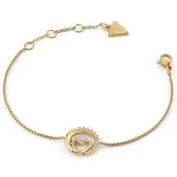 Guess Edelstahlarmband JUBB05527JWYGS, für Damen Herz Goldfarben S