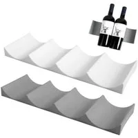 FELIXLEO Weinregal "2er Set Flaschenhalter Kühlschrank Stapelbar Weinregal Grau & Wei ", 1-tlg.