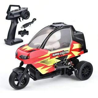 Geeks X801 RTR 1/8 2.4G RWD RC Car Tricycle Motorcycle Full Proportional Control LED Light Stunt Drift Remote Control 50