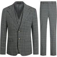 Allthemen Anzug (3 tlg) Herren Anzug Gestreift im Slim Fit Anzüge für Business
