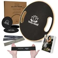 Body & Mind Balanceboard Balance-Board Deluxe – Holz-Balance-Board & Core-Stabilitäts-Board Pro, Gleichgewichtstrainer aus Holz