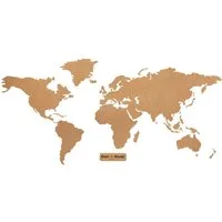 Kork-Deko.de XXL-Wandbild Kork Pinnwand im Welt-Format CORKWORLD Welt Karte Kork ohne Klebefolie, Weltkarte aus Kork
