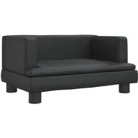 vidaXL Tierbett, Hundebett Schwarz 60x40x30 cm Kunstleder