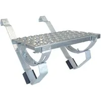 DAPRONA Trittleiter Laufrost Set für gewellte Dachziege (40cm, Silber inkl. Montagematerial, TÜV Rheinland zertifiziert, Dachtritte für Schornsteinfeger), inkl. Montagematerial für sichere Dachbegehung