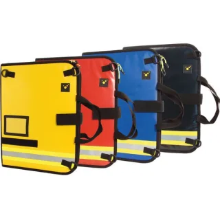 Einsatz-Organizer | tee-uu | BIG | DIN A4 | Hochformat | Einsatzorganisation | abwischbare, robuste Plane | Ringbuch | Einsteckfächer | Schreibbrett Blau