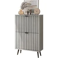Yorbay Schuhschrank mit Klapptüren (60x24x94 cm) Schuhkipper, Kippsicherung, Für Flur & Eingangsbereich