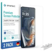 smartect Displayschutzfolie TPU Schutzfolie Klar für Motorola Edge 60, Set, 2 Stück, Panzerfolie Bildschirm Displayfolie