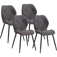 GrandCA HOME Esszimmerstuhl 4er-Set Esszimmerstühle, Küchenstuhl im skandinavischen Stil (4 St), 48 x 45.5 x 84 cm, Dunkelgrau