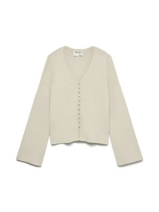 Aware - AWHANNA LS V-NECK KNIT CARDIGAN Whitecap Gray - Gr. - L