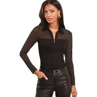 LIPSY Hemdbluse Lipsy Jersey-Shirt mit RV und Mesh, Regular (1-tlg)