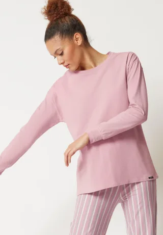 SKINY - Skiny Damen Shirt langarm Night In Mix & Match rose smoke - Gr. - 44
