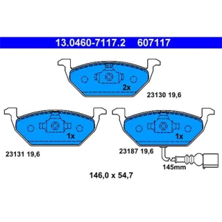 ATE Bremsbel?ge vorne Audi A3 Seat Leon Skoda Fabia VW
