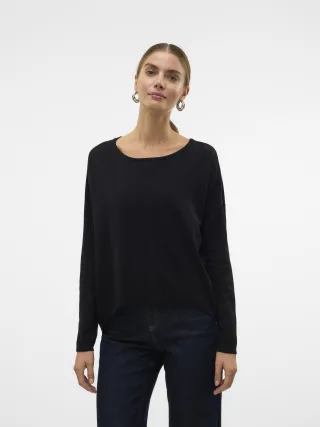 VERO MODA - VMBREEZE AURA LS ZIPPER BLOUSE NOOS Black - Gr. - M