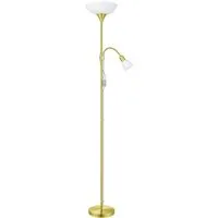 EGLO Stehlampe UP 2 Stehlampe - Stahl - E27,E14 - 1X60W,1X18W - IP20, Ein-/Ausschalter, Lesearm, ohne Leuchtmittel, Standleuchte, Leselampe, Wohzimmer, Schlafzimmer, H176,5 x Ø27,5 cm