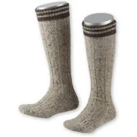 Lusana Trachtensocken Trachten Kinder Kniestrümpfe - L320RT - bordeaux, braun