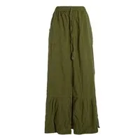 Vishes Maxirock Damen langer Rock Baumwolle Casual elastischer Bund mit Taschen Alternative Bekleidung, Ethno, Hippie, Retro Style