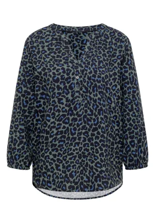 CECIL - Bluse mit Animal-Print grün - Gr. - XXL