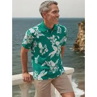 LERROS Poloshirt Poloshirt mit floralem All-over-Print, 100 % Baumwolle