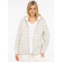Zwillingsherz Kapuzensweatjacke Streifen, Kapuze, Reißverschluss, modisch, Langarm, Taschen