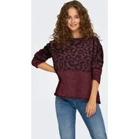 ONLY Rundhalspullover ONLJADE ANIMAL LS O-NECK NOOS KNT Kunstfaser, regular fit