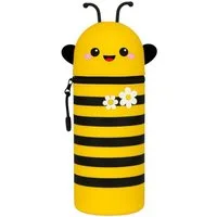 ZUKUNFTSENKEL Federmäppchen Etui Silikon Kinder Mäppchen, (Stiftebox für Schule Büro & Kindergarten, (Pinguin, Panda, Dino, Bär, Katze, Biene), Ausziehbares Federmäppchen mit Tier Design