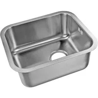 Stabilo Sanitär Einbauspüle Einbauspülbecken Chrom eckig 39 cm aus Edelstahl mit Überlaufschutz, Rechteckig, 45/39 cm, (Komplett-Set, mit komplettem Siphon & Befestigungsmaterial), rostfrei und Hitzebeständig