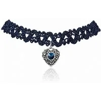 LUISIA® Collier Spitzen Kropfband "Malina" Herzanhänger mit Swarovski® Elements (inkl. Schmuckbox)
