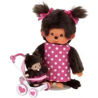 Monchhichi Plüschfigur Kinderwagen-Set mit Mutter & Kind 20 cm Monchhichi Puppe